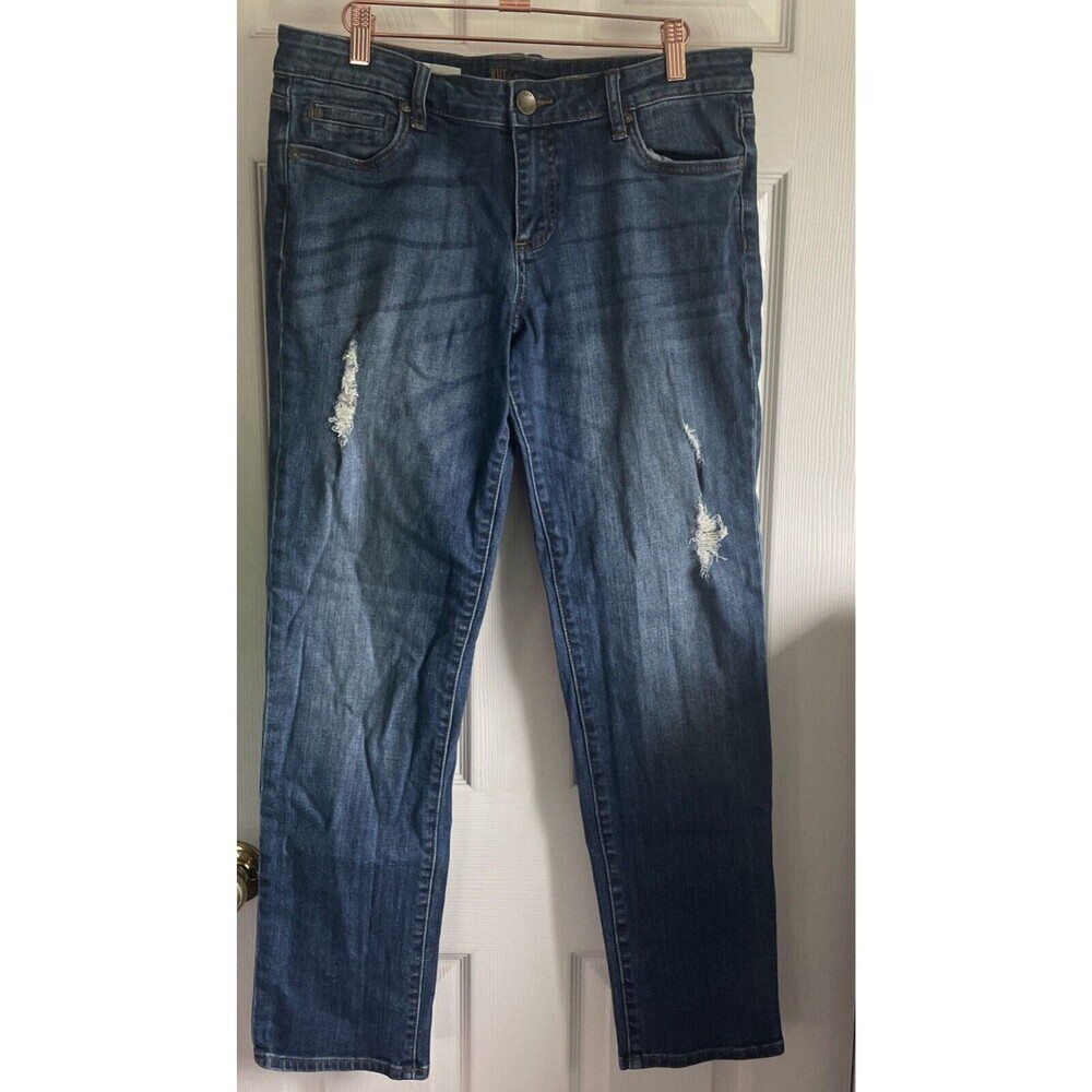 Kut‎ From The Kloth Womens Jeans Size 10 Catherine Boyfriend Distressed Pockets